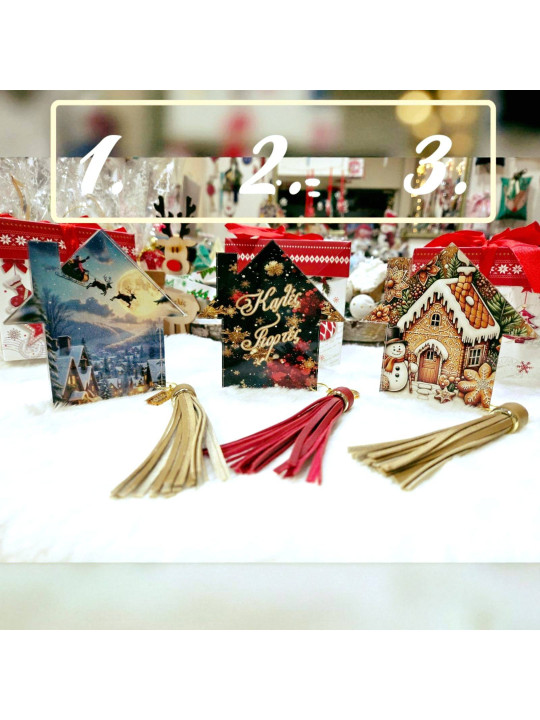  Γούρι Σπιτάκι plexiglass με Έγχρωμη ψηφιακή Εκτύπωση XMAS2622