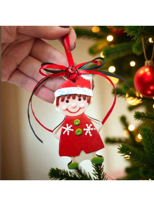 Χριστουγεννιάτικο Οικονομικό στολίδι παιδάκια με όνομα FC2604