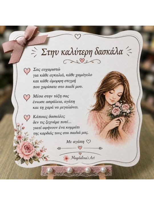 Προσωποποιημένο Αναμνηστικό για Δασκάλα με Όνομα – “Στην Καλύτερη Δασκάλα” DMPR2605