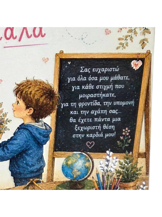 Προσωποποιημένο Ξύλινο Κουτί Αναμνήσεων για Δασκάλα  KD2603