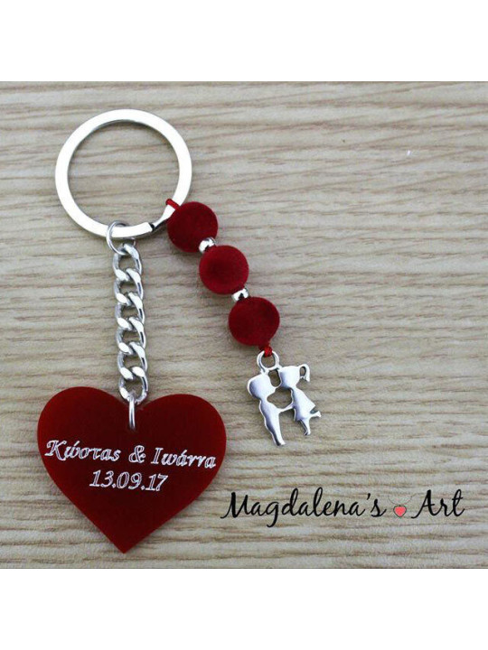 Μπρελόκ plexiglass καρδιά με χάραξη  MPRVD100