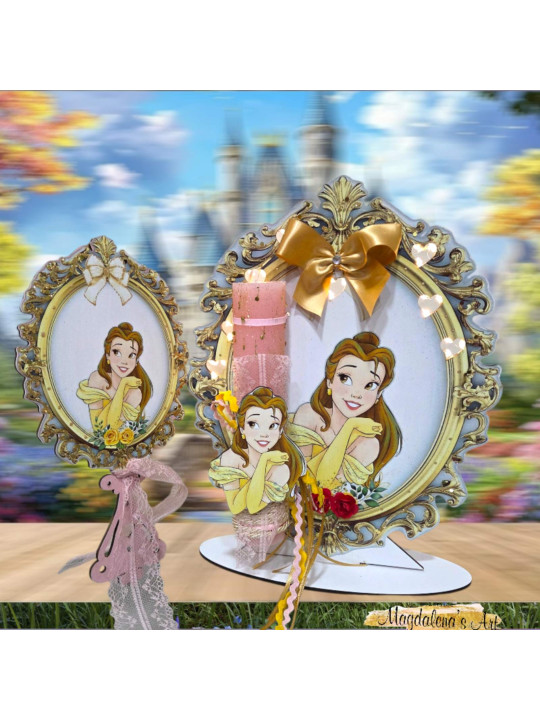 Σετ Πασχαλινή Λαμπάδα Πριγκίπισσα Μπελ με Φωτιζόμενο Μπουντουάρ και Αληθινό Καθρέφτη. LM2612