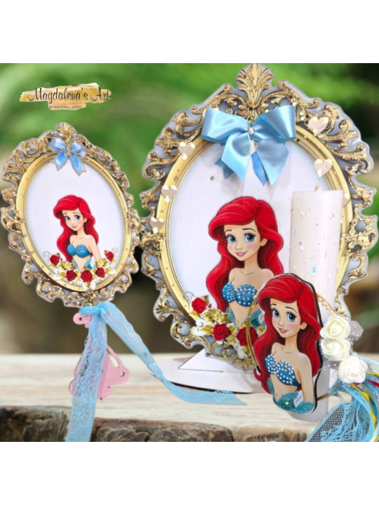 Σετ Πασχαλινή Λαμπάδα Πριγκίπισσα Άριελ με Φωτιζόμενο Μπουντουάρ και Αληθινό Καθρέφτη. LM2614