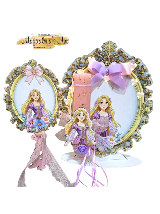 Σετ Πασχαλινή Λαμπάδα Πριγκίπισσα Ραπουνζέλ με Φωτιζόμενο Μπουντουάρ και Αληθινό Καθρέφτη. LM2610
