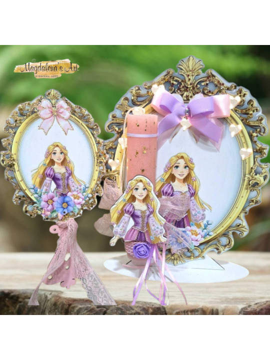 Σετ Πασχαλινή Λαμπάδα Πριγκίπισσα Ραπουνζέλ με Φωτιζόμενο Μπουντουάρ και Αληθινό Καθρέφτη. LM2610