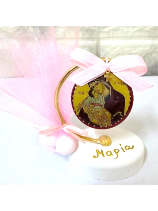 Μπομπονιέρα με την Παναγία την γλυκοφιλούσα Επιτραπέζιο Διακοσμητικό σε Βότσαλο SB2606